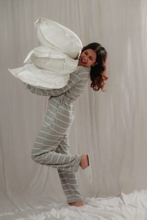 Alternative view of Ash Striped PJ Set