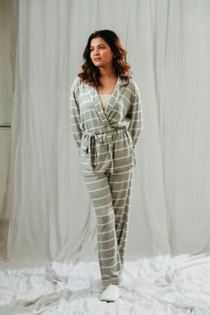 Ash Striped PJ Set