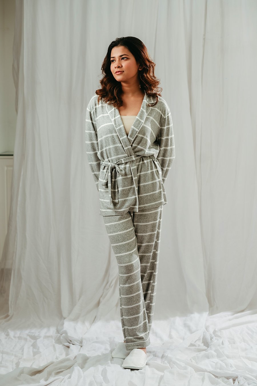 Ash Striped PJ Set