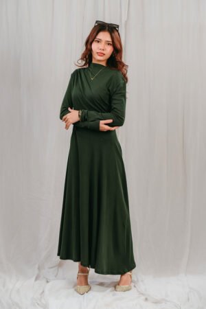 Alternative view of The Ivy Dress in Earty Green