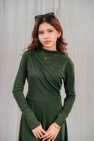 The Ivy Dress in Earty Green