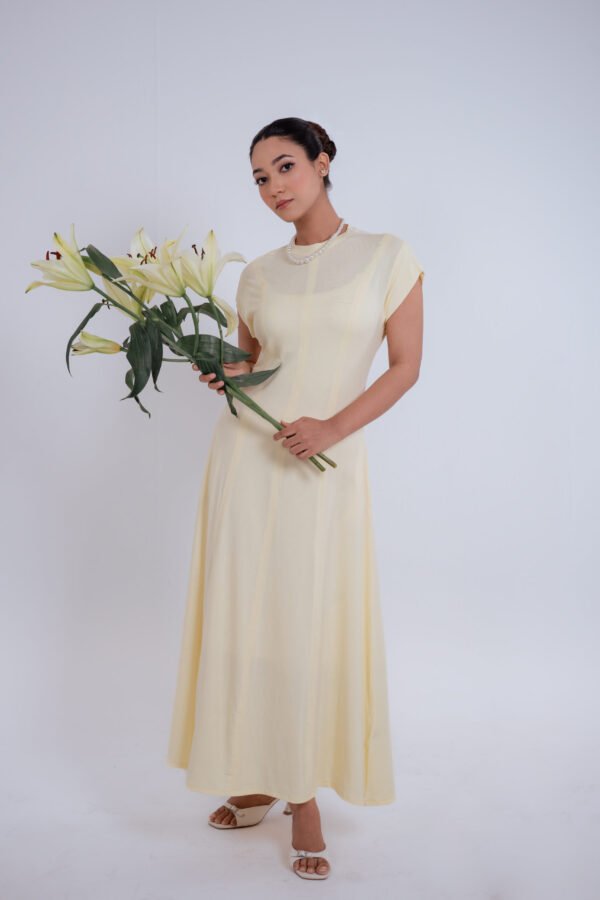 Alternative view of Lune Dress-(Butter Yellow)