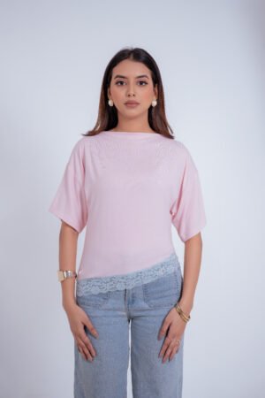 Alternative view of Isla Lace Top-(Blush Pink)