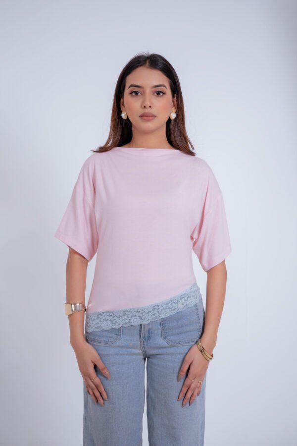 Alternative view of Isla Lace Top-(Blush Pink)