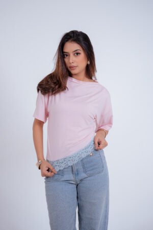 Isla Lace Top-(Blush Pink)