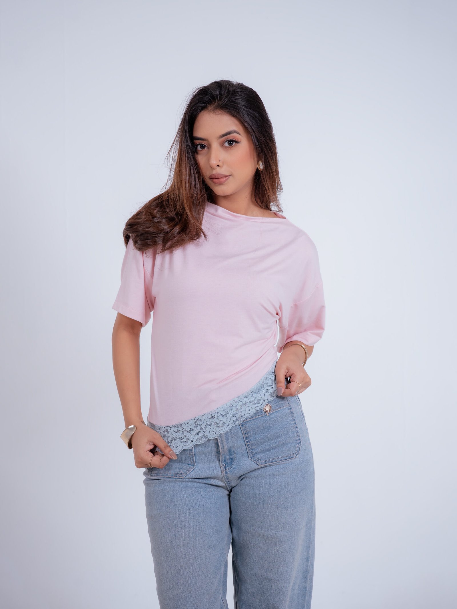 Isla Lace Top-(Blush Pink)