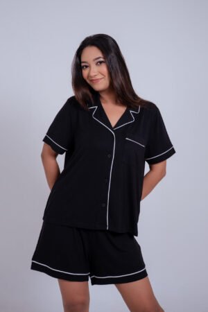 Alternative view of Breeze PJ Set-(Black)