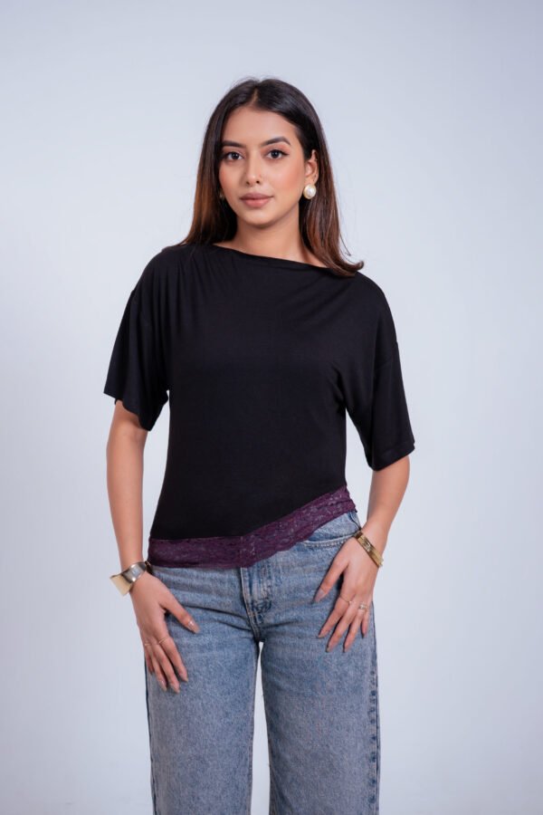Isla Lace Top-(Black)